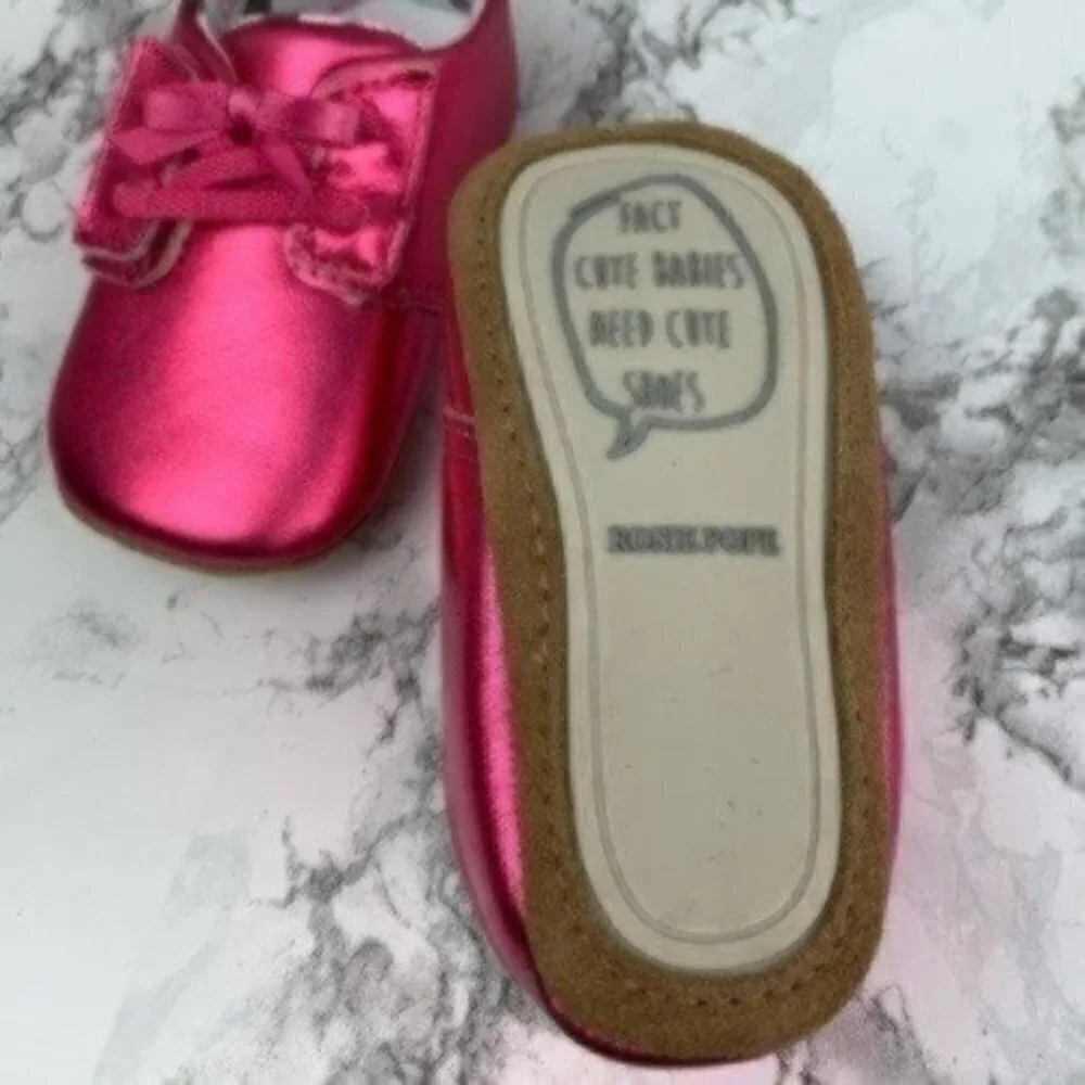 New! Rosie Pope Metallic Pink Baby Shoes